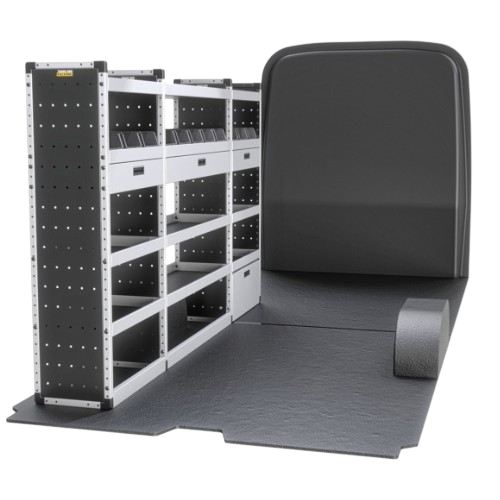 Trade Van Racking - Mercedes Sprinter 2018 Onwards, Wheelbase Length L3, Roof Height H2, Gold Package, Passenger's Side, Van-Guard - TVR-G-015-NS-Mercedes-Sprinter-L3-H2
