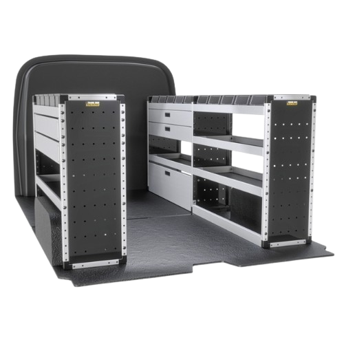 Trade Van Racking - Ford Transit Custom 2023 Onwards, Wheelbase Length L2, Roof Height H1, Gold Package, Full Kit, Van-Guard - TVR-G-016-Ford-Transit-Custom-L2-H1