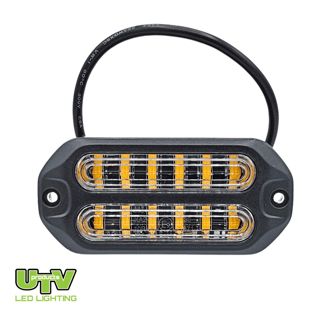 12 LED Double Row Slimline Amber Strobe Light - 36W - UTV Products, UTV617