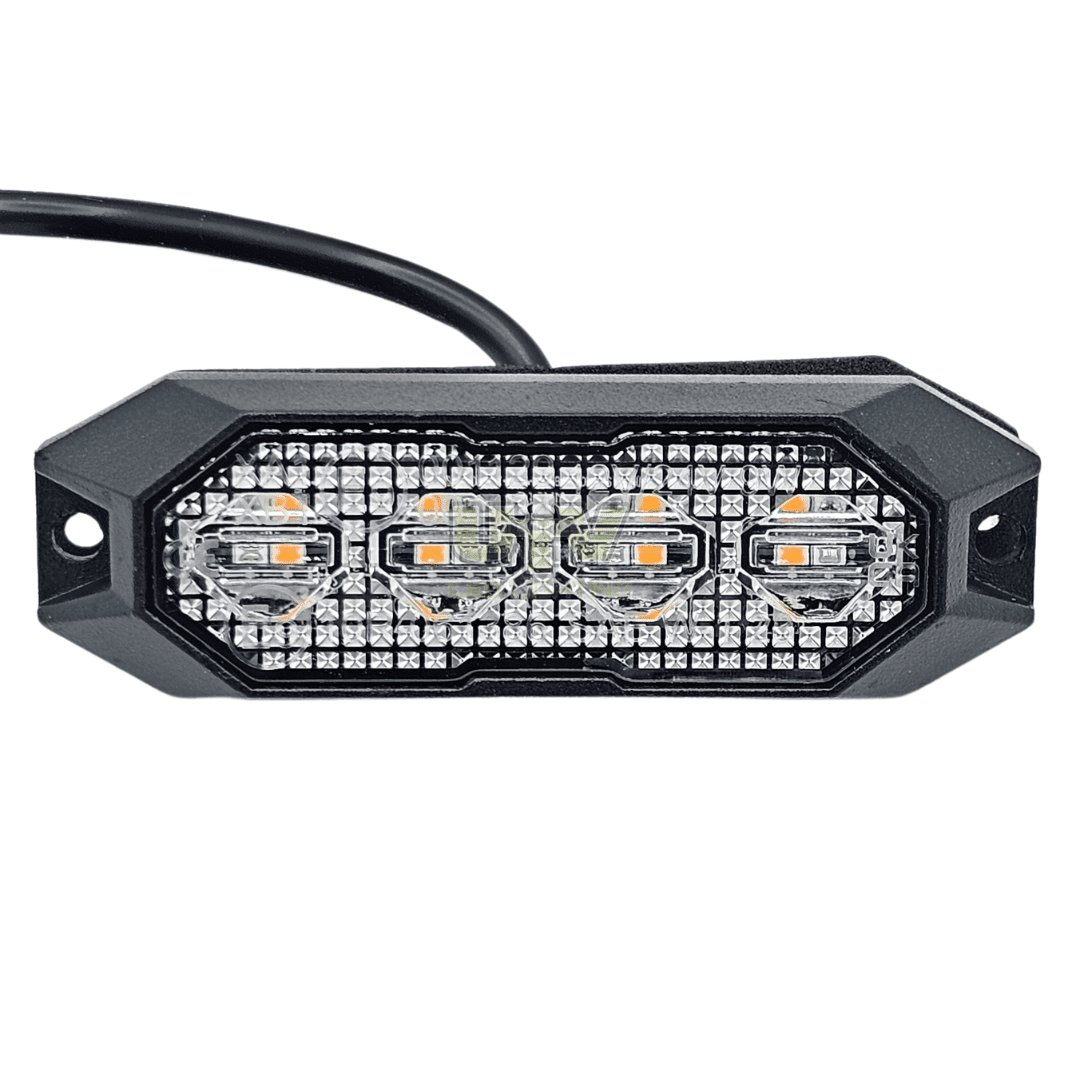 4 LED Surface Mount Strobe Amber Red - UTV Products, UTV672