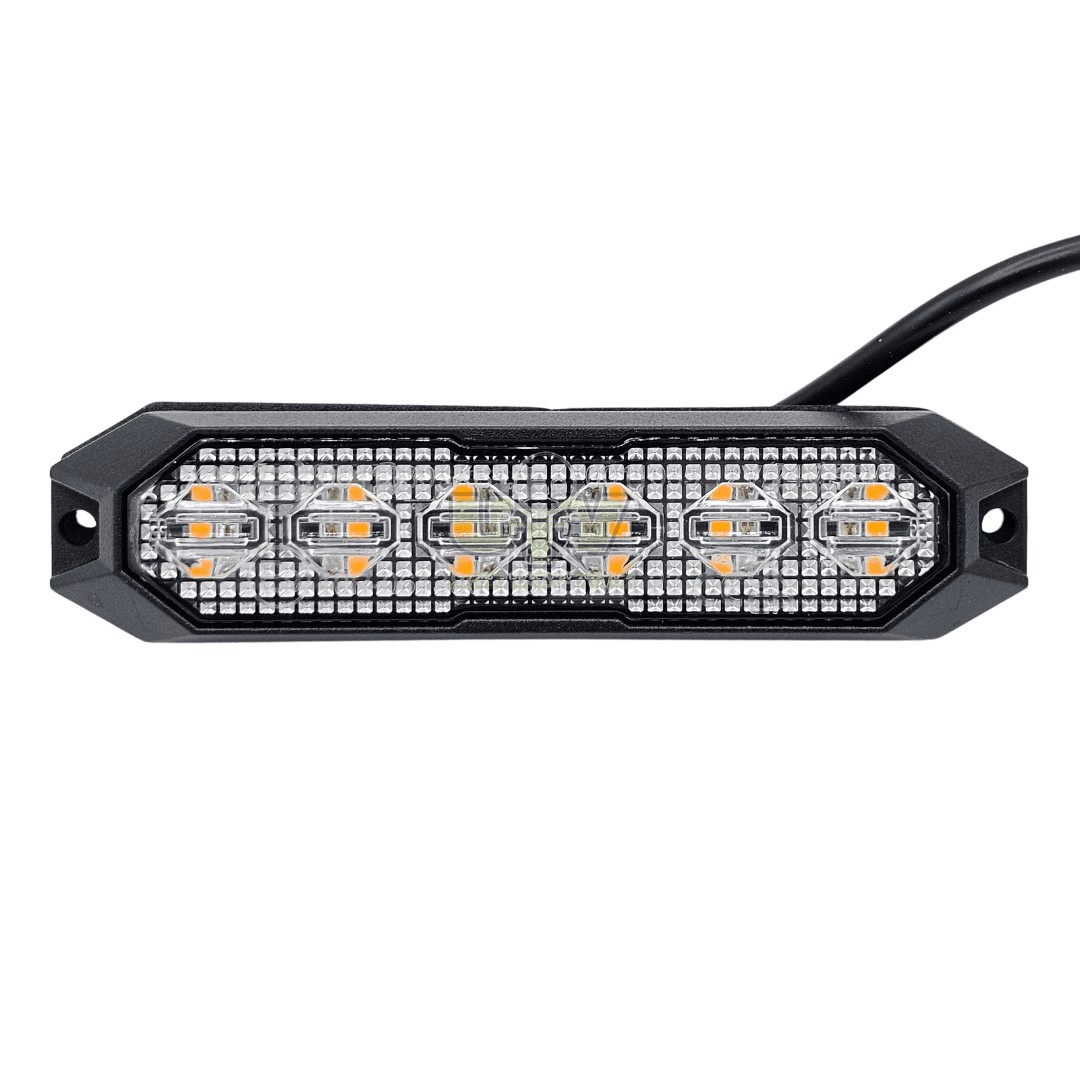 6 LED Surface Mount Strobe Amber Red - UTV Products, UTV673