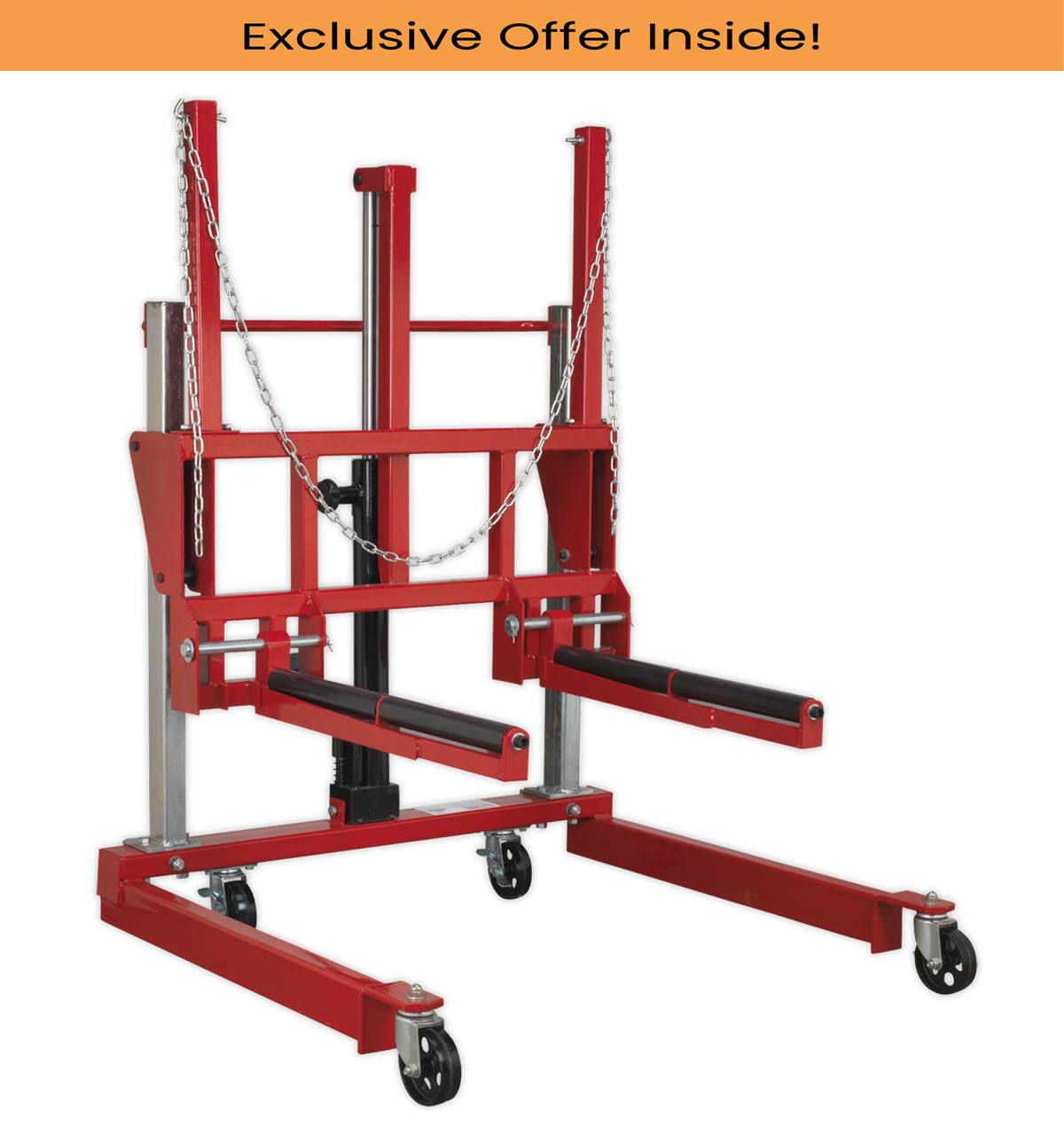 Sealey W508T Wheel Removal Trolley 500kg Adjustable Width