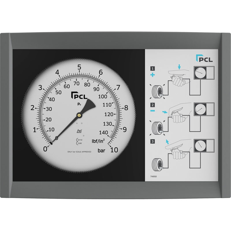 PCL WM2H01 Wall Meter 0-140 psi & 0-10 bar 7.6m Twin Twisted Hose & THO Connector