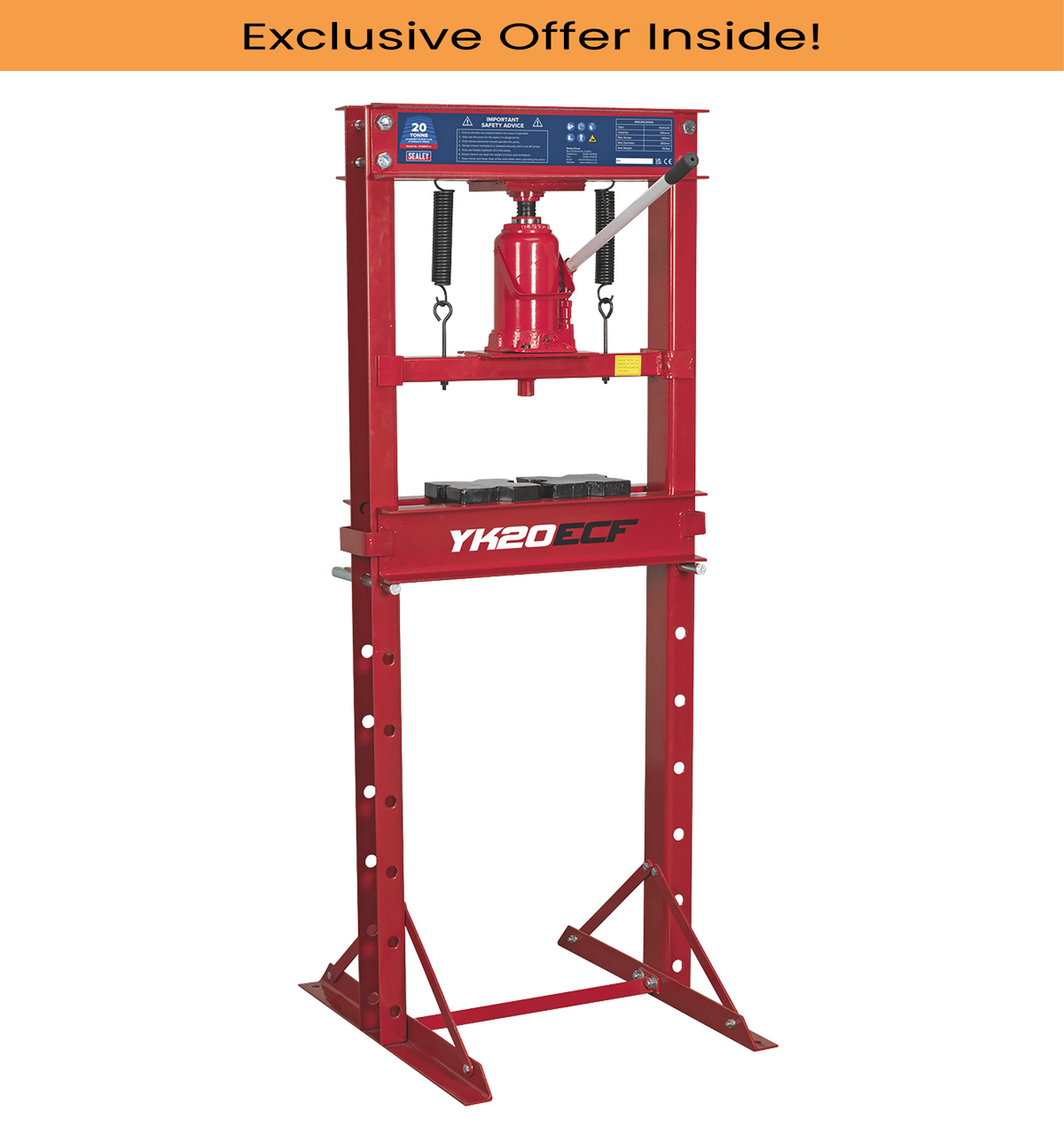 Sealey YK20ECF Hydraulic Press 20 Tonne Economy Floor Press