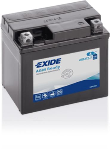 EXIDE - AGM12-7 - Factory Sealed Motorcycle Battery -12V 6Ah