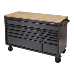 Draper 08227 BUNKER 10 Drawer Workbench Roller Tool Cabinet, 56",Grey
