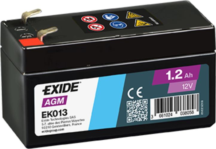 EXIDE - EK013 - Auxiliary Car Battery -12V 1.2Ah