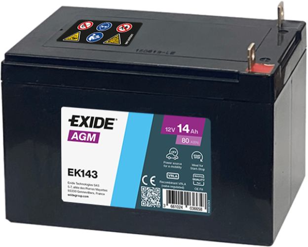 EXIDE - EK143 - Auxiliary Car Battery -12V 14Ah