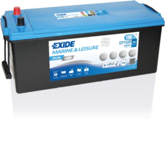 EXIDE - EP1500 - DUAL AGM - Superior Battery -12V 180Ah