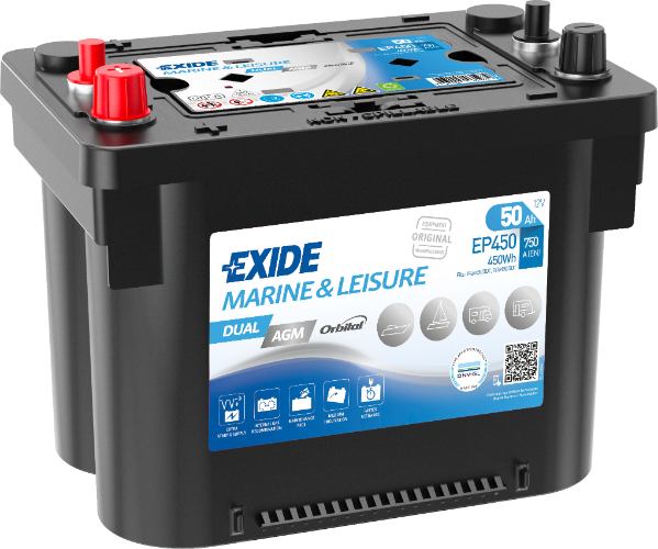EXIDE - EP450 - DUAL AGM - Superior Battery -12V 50Ah