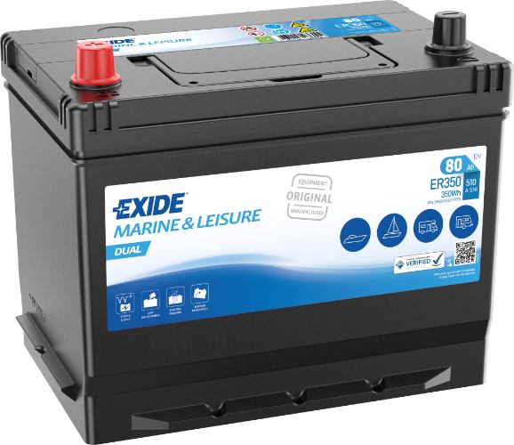 EXIDE - ER350 - DUAL - Better Battery -12V 80Ah