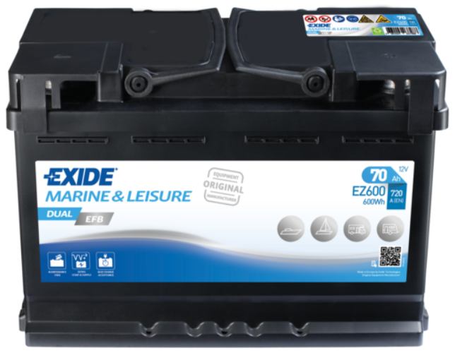 EXIDE - EZ600 - Dual - EFB Superior Battery -12V 70Ah