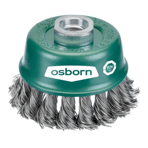 Cup Brush – D65mm, Knotted Stainless Steel Wire 0.50mm, Single Packing, M14 Thread, Osborn PRO, 0002608351