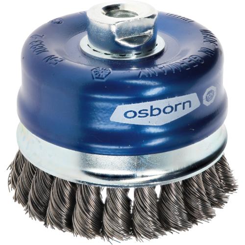 Cup Brush - 80mm Dia, Knotted Steel Wire 0.80mm, Single Packing, M14 Thread, Osborn, 0002608183
