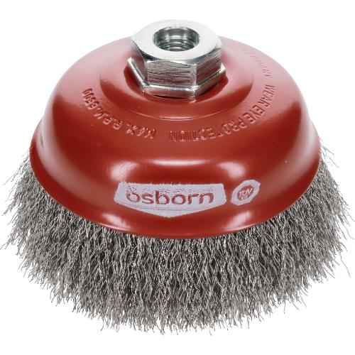 Cup Brush - 125mm Dia, Crimped Steel Wire 0.30mm, Single Packing, M14 Thread, Osborn PRO, 0002613165