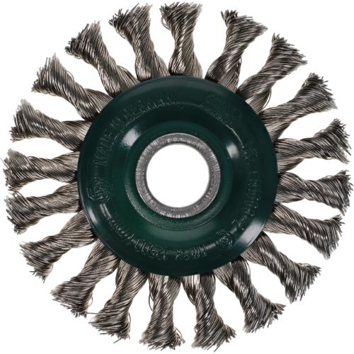 Wheel Brush - Ø125x13mm, Bore 22.2mm, Knotted Stainless Steel Wire 0.50mm, Single Pack, Osborn - 2202631351