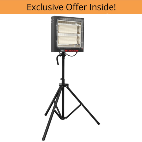 Sealey CH30S Ceramic Heater with Telescopic Tripod Stand 1.4/2.8kW 230V