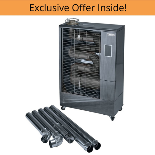 Draper 18037  230V Far Infrared Diesel Heater with Flue Kit, 40,000 BTU/11.6kW