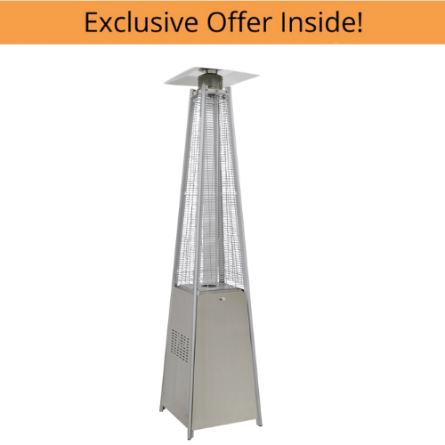 Dellonda DG99 13kW Pyramid Gas Patio Heater 13kW Commercial/Garden Use - Stainless Steel