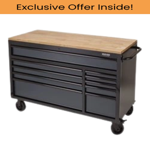 Draper 08227 BUNKER 10 Drawer Workbench Roller Tool Cabinet, 56