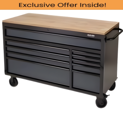 Draper 08227 BUNKER 10 Drawer Workbench Roller Tool Cabinet, 56