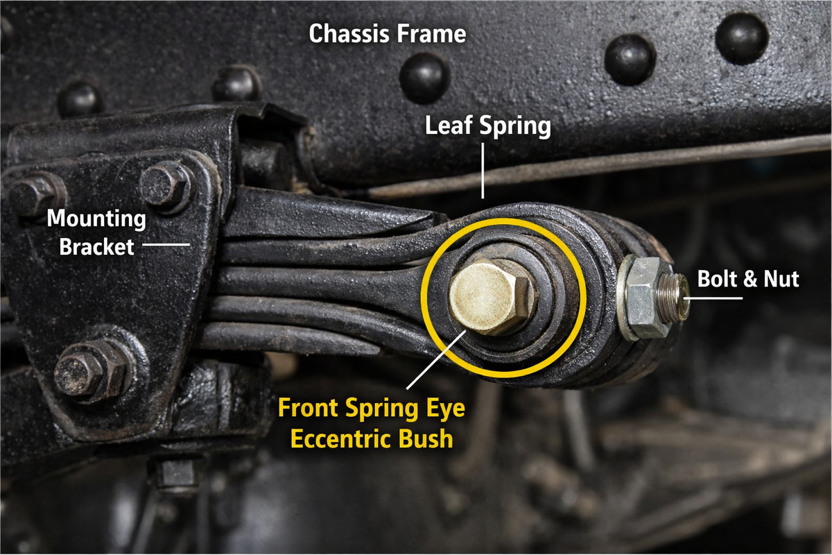 Eccentric Bush for Leaf Spring Eye Mounting - Off-Highway Vehicles