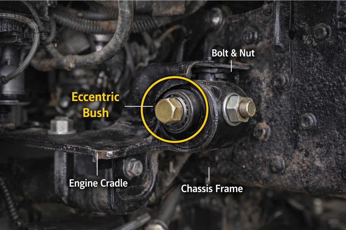 Eccentric Bush for Engine Cradle Mounting - Off-Highway, Industrial & Marine Applications