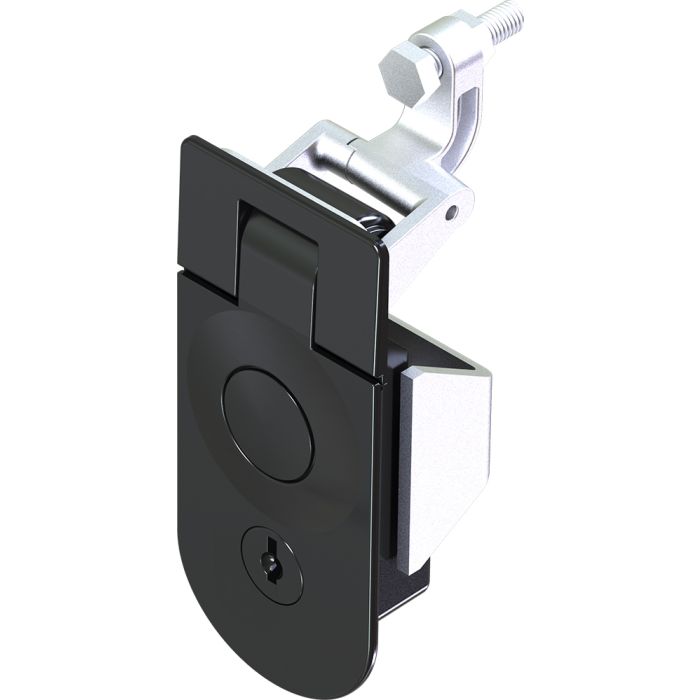1245-2 Key CH751 Locking Black Powder Coated Lever Latch with Shutter, 29-45mm Grip Range, 21-31mm Panel Thickness