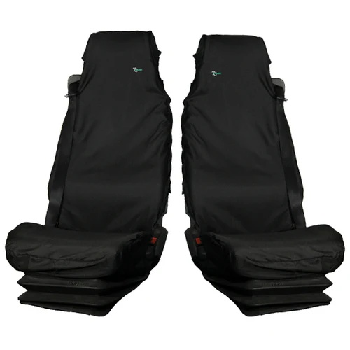 Truck Front Seat Cover Set, Driver & Passenger, Black - TRUSBLK+TRUSBLK - Town & Country
