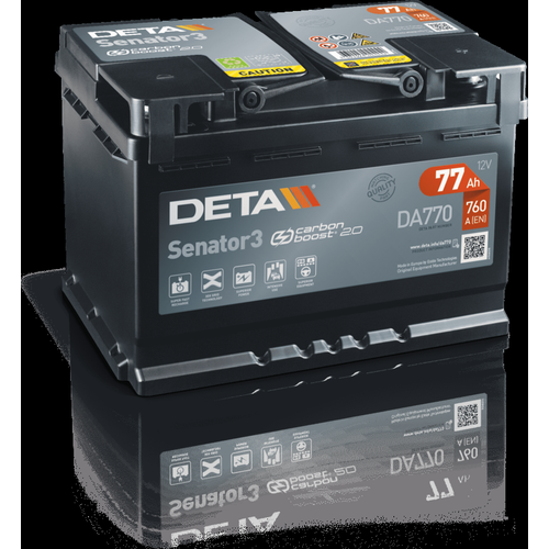 Deta DA770 Premium Car Battery 12V 77Ah Type 096, 5 Years Warranty