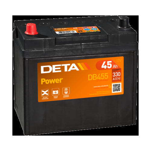 Deta DB455 Excell Car Battery 12V 45Ah Type 057, 4 Years Warranty