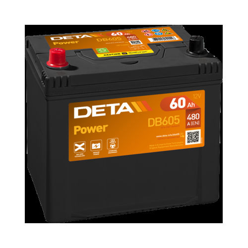 Deta DB605 Excell Car Battery 12V 60Ah Type 005R, 4 Years Warranty