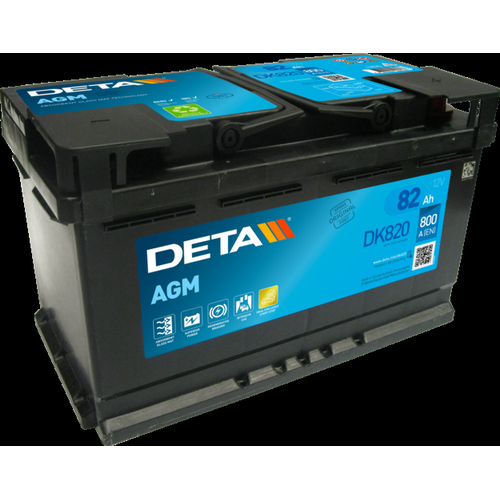 Deta DK820 AGM Car Battery 12V 82Ah Type 115AGM, 3 Years Warranty