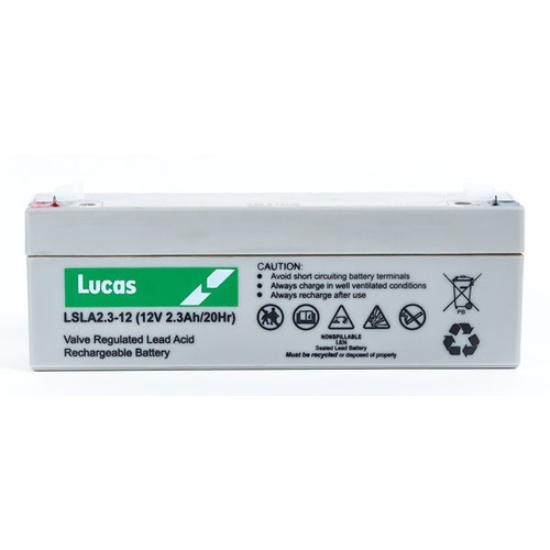 Lucas LSLA2.3-12 AGM Standby Battery, 12V 2.3Ah, 1 Year Warranty