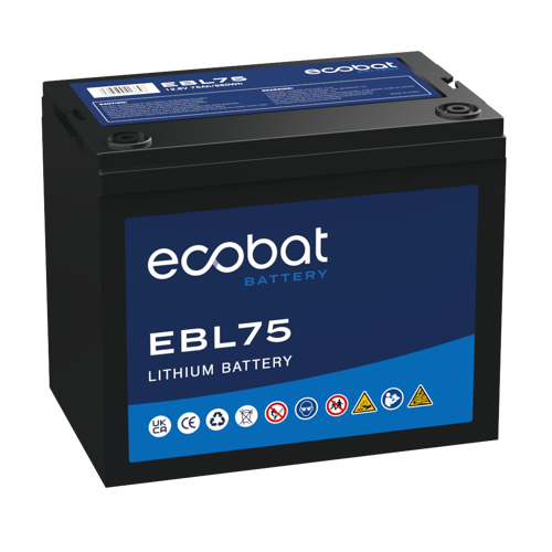 Ecobat - EBL75 - Lithium Ion Leisure Multi Purpose Battery, 12.8V
 75Ah