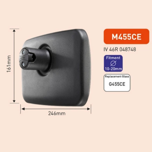 Pair of Wide Angle Mirror, Class IV, 161mm x 246mm, Fits to 10-20mm dia arm, Ashtree M455CE+M455CE