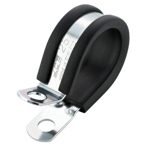 P-Clip Clamp - 6mm Closed Diameter, 304 Stainless Steel, M6, TPE160 High Temperature Resistant Liner - Pack of  25, PCSH6BG