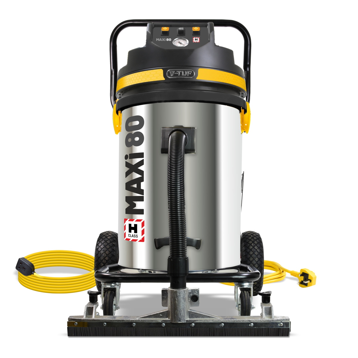 V-TUF MAXIH80240GSC-KIT2 H-Class 240V 3500W Dust Extraction Vacuum Cleaner - 600mm Wide Front Floor Head and 20m Motor Saver Extension Cable