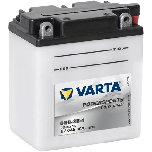 006012003 Varta Powersports Freshpack Battery 6V 6Ah, 1 Year Warranty
