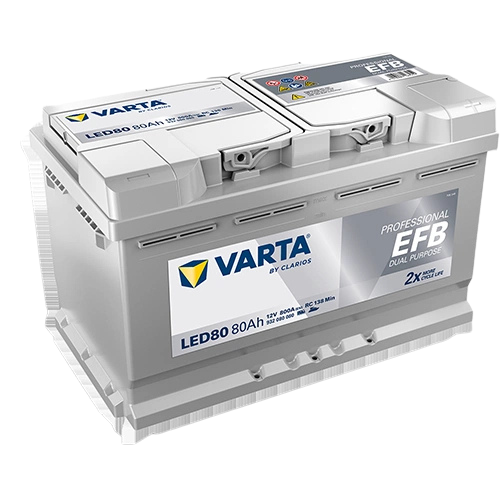 LED80 Varta Professional Dual Purpose EFB Battery 12V 80Ah - 930 080 080, 2 Years Warranty