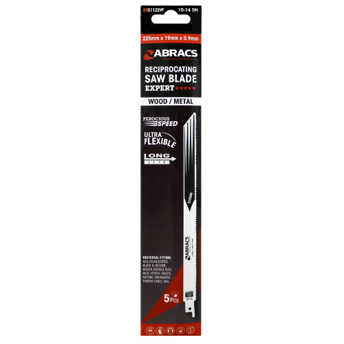 Abracs Recip Blade 225x19x0.9mm Wood/Metal - 5(Pcs)Pack of 1, RBS1122VF