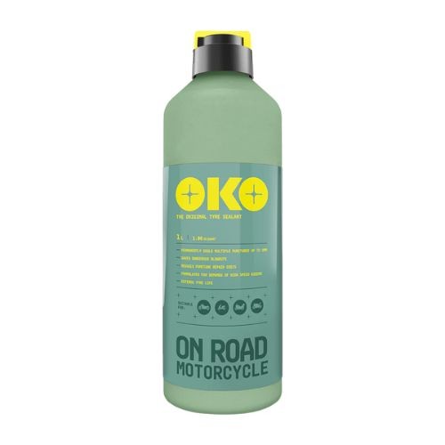 OKO OK014 On-Road Motorcycle Tubeless Tyre Sealant 1L | Seals Punctures Up to 5mm | Extends Life of Motorbike and Moped Tyres | Innovative Mess-Free Cap | Non-Allergenic