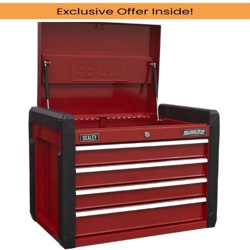 Sealey AP3401 Topchest 4 Drawer with Ball-Bearing Slides